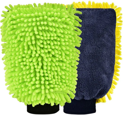 Chenille Microfiber Car Wash Mitt – Soft Absorbent Car Cleaning Glove