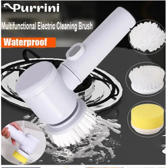 Multifunctional Electric Cleaning Brush – Waterproof Spin Scrubber with Multiple Cleaning Heads