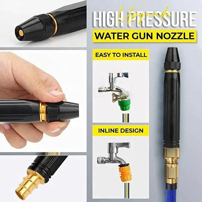 High-Pressure Water Gun Nozzle – Adjustable Jet Spray for Car & Outdoor Cleaning
