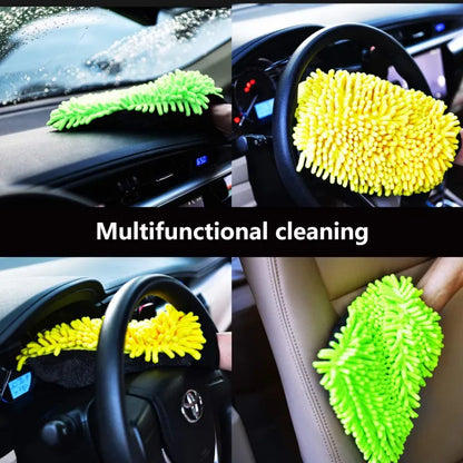 Chenille Microfiber Car Wash Mitt – Soft Absorbent Car Cleaning Glove