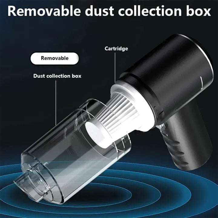 Wireless Car Vacuum Cleaner with LED Light – Portable Cordless Mini Vacuum