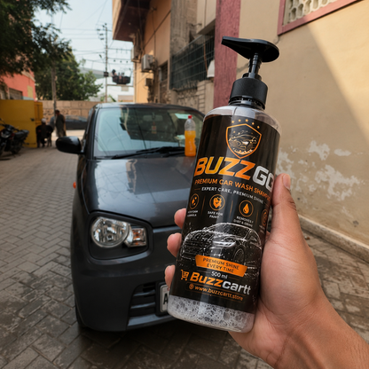BUZZGO Car & Bike Care 3-in-1 Kit | Car Shampoo + Tyre Polish + Window Cleaner | Pack of 3