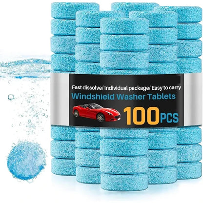 BuzzCart Windshield Washer Cleaning Tablets – Fast-Dissolving Car Glass Cleaner Tablets, 100 Pcs