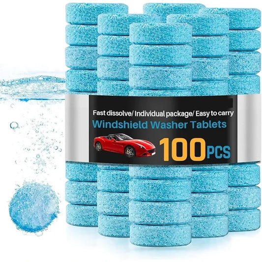 BuzzCart Windshield Washer Cleaning Tablets – Fast-Dissolving Car Glass Cleaner Tablets, 100 Pcs