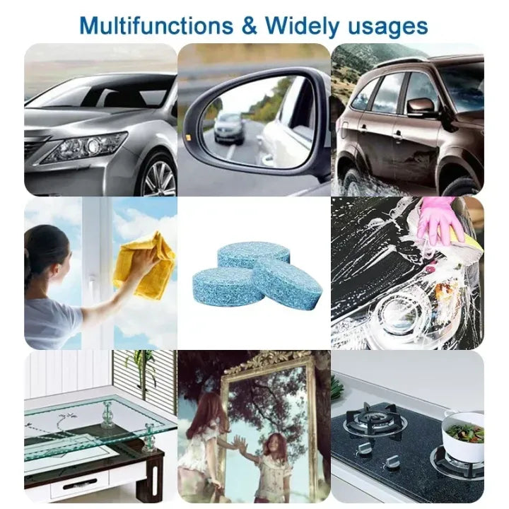 BuzzCart Windshield Washer Cleaning Tablets – Fast-Dissolving Car Glass Cleaner Tablets, 100 Pcs