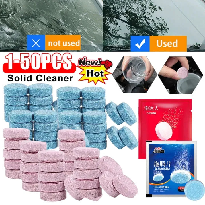 BuzzCart Windshield Washer Cleaning Tablets – Fast-Dissolving Car Glass Cleaner Tablets, 100 Pcs