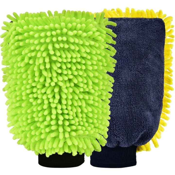 Chenille Microfiber Car Wash Mitt – Soft Absorbent Car Cleaning Glove