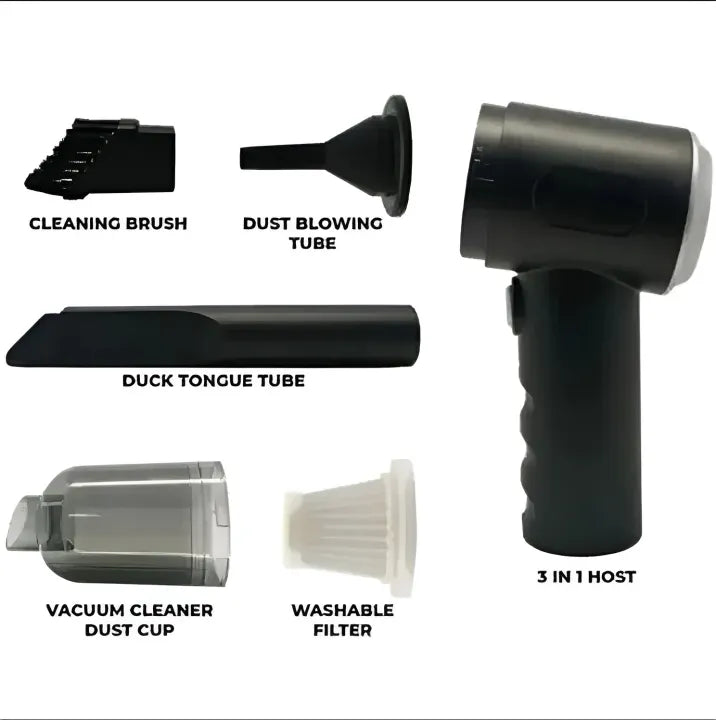 Wireless Car Vacuum Cleaner with LED Light – Portable Cordless Mini Vacuum
