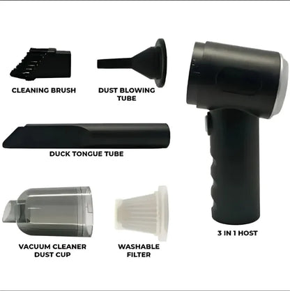 Wireless Car Vacuum Cleaner with LED Light – Portable Cordless Mini Vacuum