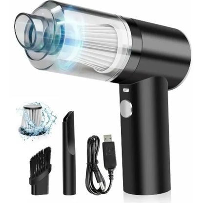 Wireless Car Vacuum Cleaner with LED Light – Portable Cordless Mini Vacuum